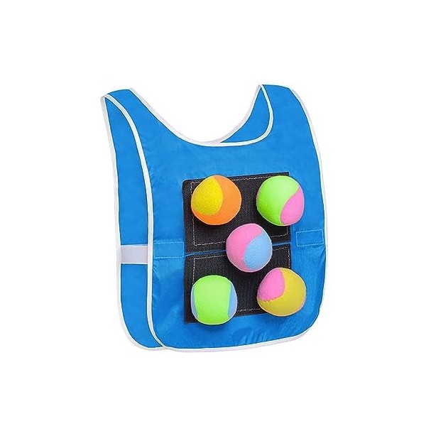 Amagogo Jeu de Ballon Chasseur avec 5 balles collantes, Gilet de Balle Collante, Jeu de Balle Chasseur, Jeu dactivités intér