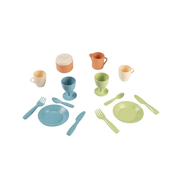 Smoby - Little Green - Dinette - 14 Accessoires - Plastique Biosourcé - Dès 18 Mois - Fabriqué en France - 140606 Multicolore