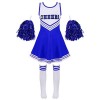 ranrann Enfant Fille Uniforme de Pompom Girl Déguisement Robe avec Pompons Costume Carnaval Halloween Performance 3-16 Ans Ty