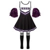 ranrann Enfant Fille Uniforme de Pompom Girl Déguisement Robe avec Pompons Costume Carnaval Halloween Performance 3-16 Ans Ty