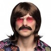 Boland 85722 - Perruque Gary pour adulte avec moustache, cheveux synthétiques avec barbe, coiffure, accessoire, chapeau, cost