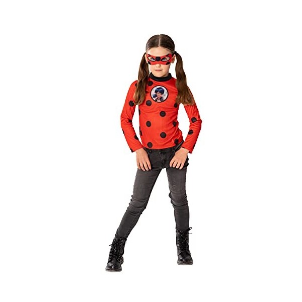 RUBIES - Miraculous Officiel - Top & Masque Ladybug Enfant - Taille unique 5-8 ans
