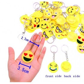 JZK 50 x Emoji Porte-clés émoticône pour Anniversaire Remplisseurs de Sac de Fête des Enfants Merci Cadeau
