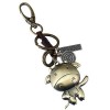 MoGist Porte-clés en forme de cercle animalier en métal avec pendentif en forme de vache.