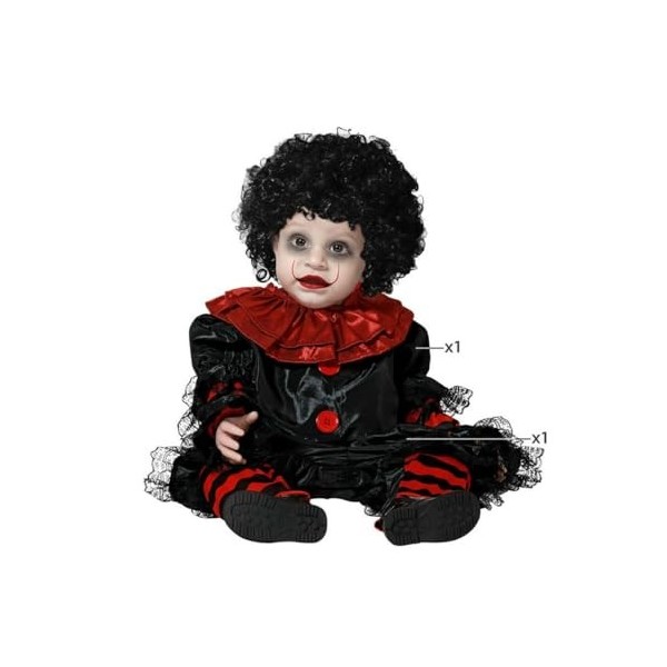 Atosa costume clown noir enfant bébé 12 à 24 mois