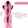 Boa en Plumes de 2M avec Lunettes en Forme de Cœur, Accessoire de Costume pour Carnaval, Boa Style Harry Styles, Époque des A