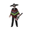 Atosa costume squelette poncho musical drôle noir enfant 5 à 6 ans