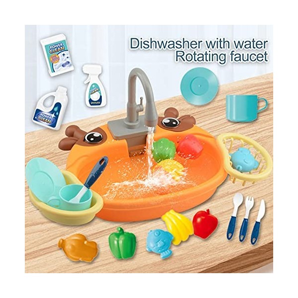 Évier de Cuisine Enfant - Jouets de Cuisine avec Lave-Vaisselle à Circuit deau | Ustensiles Cuisine Jeu de Rôles pour Enfant