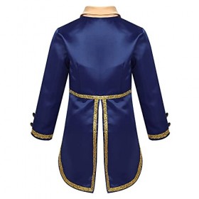 ranrann Enfant Garçon Déguisement Prince Veste Manches Longues Costume Halloween Soirée Queue de Pie Tuxedo Suit avec Queue C