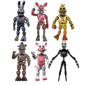 Lot de 5 figurines articulées FNAF Five Nights Game - Figurines de collection - Cadeaux de Noël - Décorations de gâteaux - 14
