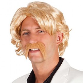 Boland Perruque « Chuck avec moustache » pour adulte, Taille unique