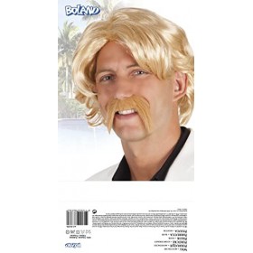 Boland Perruque «&nbsp;Chuck avec moustache&nbsp;» pour adulte, Taille unique