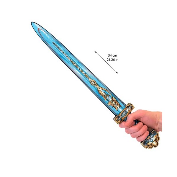 Liontouch - Épée Viking, Bleue | Jouet médiéval en Mousse du Chef Harald pour Le Jeu dimitation des Enfants avec Un thème No