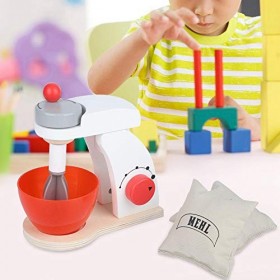 Jeu Dimitation Mélangeur Enfants en Bois Miniature Cuisine Jouet de Collection pour Maison De Poupée Décor Jouet Educatif po