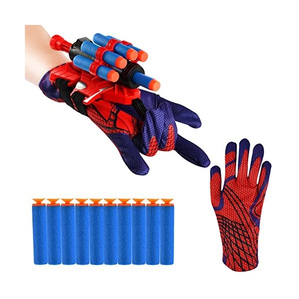 Gants de Lanceur, Gant de Cosplay en Plastique pour Enfants, Gant de Lanceur Spiderman, Jouets de Poignet Lanceur de Héros, S