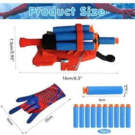 YISKY Gant de Lanceur, Gant de Cosplay en Plastique pour Enfants, Jouets de Poignet Lanceur de Héros, Gant de Lanceur Spiderm