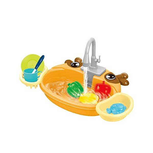 Jouets Dévier Cuisine, Évier Jeu Bain pour Bébé, Jouet Dévier Jeu Lave-Vaisselle Électrique, Jouets Cuisine Jeu Rôle avec R