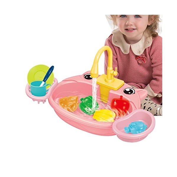 Jouets Dévier Cuisine, Évier Jeu Bain pour Bébé, Jouet Dévier Jeu Lave-Vaisselle Électrique, Jouets Cuisine Jeu Rôle avec R