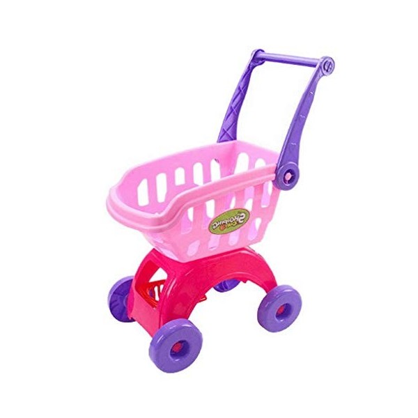 COMVIP Jeux dImitation-Caddies Chariot Vide Supermarché pour Enfant Rose A 31 * 20.5 * 50cm