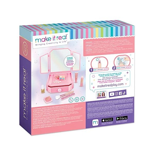 Make It Real Vanity Makeup Dressing Table for Kids - Includes Deluxe Mirror - Girls Toys - Ages 8+