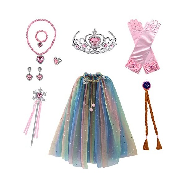 Qingzhuan Princesse Dress up Set, Costume Princesse fille Costume Petite fille Cosplay jeu set