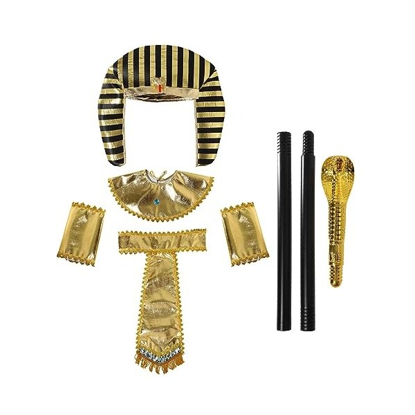 ranrann Accessoires de Costume Égyptien Pharaon Cléopâtre Adulte Cosplay Costume Coiffe Sceptre Serpent Faux Col Bras Manches