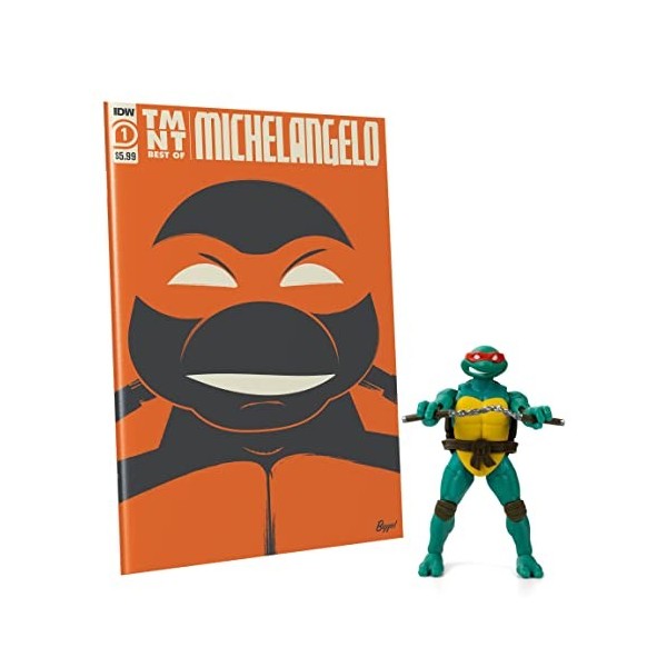 The Loyal Subjects Tortues Ninja Figurine et Comic Book BST AXN x IDW Michelangelo Exclusive 13 cm