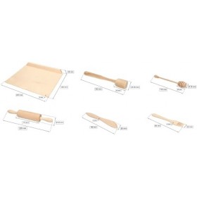 KOTARBAU® Set de cuisine mini ustensiles de cuisine en bois pour enfants