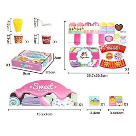 Rianpesn Faire Chariot crème glacée - Jeu Simulation Camion crème Couleurs Vives,Kids Products Ice Cream Play Set pour Chambr