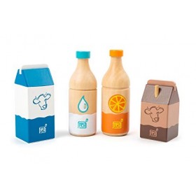 Small Foot 11438 Set de Boissons Fresh, en Bois, Jeux de rôle, Accessoires pour Chaque Boutique marchande, 4 pièces Jouets, M