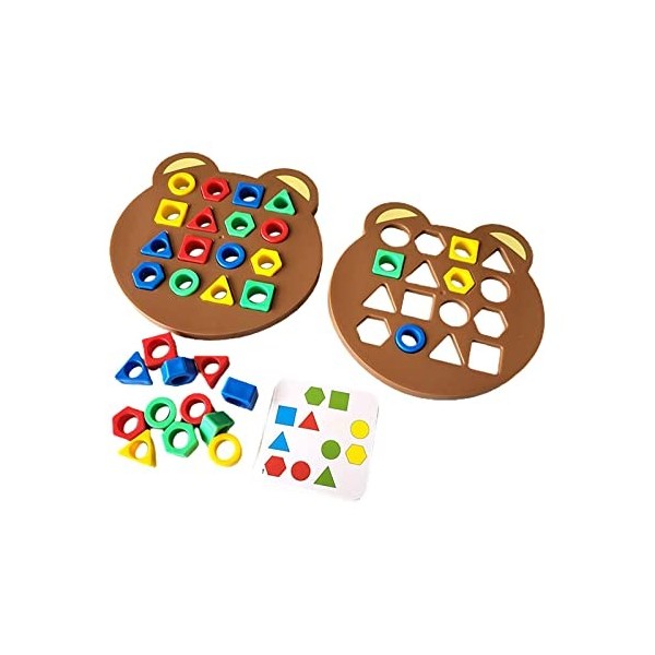 F Fityle Jeu dassociation de Formes avec Cartes Assorties Puzzle éducatif Jouet Jigsaw Montessori Jouet pour Filles Enfants 