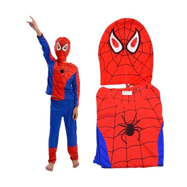 Costumes pour hommes et enfants, costumes daraignée, jeu de rôle de héros, combinaison et masque daraignée en lycra spandex