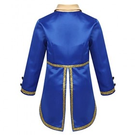 ranrann Enfant Garçon Déguisement Prince Veste Manches Longues Costume Halloween Soirée Queue de Pie Tuxedo Suit avec Queue C