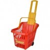 Jouets Chariot Panier a roulettes supermarché Enfant - Hauteur poignée 54 cm - Coloris Rouge dimitation Enfant - Course - ep