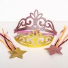 Papierdrachen 4 couronnes en carton et 4 baguettes magiques - thème princesse - magnifique set pour se déguiser - idéal pour 