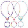 Ensemble de bijoux pour filles avec collier coloré et bracelet de princesse extensible pour déguisement, jeu de simulation