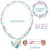 Ensemble de bijoux pour filles avec collier coloré et bracelet de princesse extensible pour déguisement, jeu de simulation