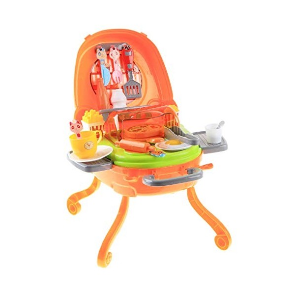 Tubayia Cuisine Jeu de rôle Jeu de jeu avec mallette de rangement pour enfants Jouet éducatif Cadeau Vert 