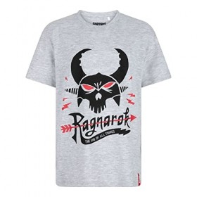 FORTNITE | Jouets et joueurs | RAGNAROK | T-shirt Fortnite en coton gris pour jeux vidéo, tailles de 10 à 16 ans.., gris, 16 