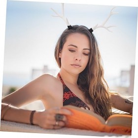 minkissy 1Pc De Noël Bandeau Fleur Costume Bois De Wapiti Jeu De Rôle Tenues Tête De Noël Fantaisie Robe Bois De Cerf Casque 