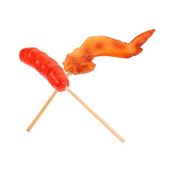 Toyvian 1 Ensemble De Simulation De Brochettes De Barbecue Ailes De Poulet Hot Dog Artificiel Réaliste Jouets De Barbecue pou