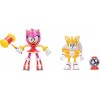 Sonic The Hedgehog Pack 2 Figurines Amy et Tails Articulés 10 cm et Accessoires