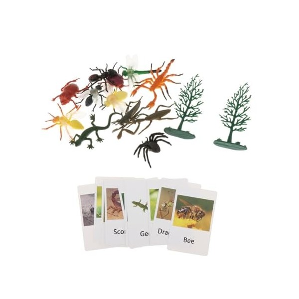 perfk Jouet Assorti danimaux Montessori, Figurines danimaux, Jouets dapprentissage, Ensemble de Jeu Miniature, Jouets de t