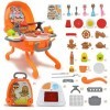 Backbayia 40pcs Barbecue Cuisine Kits Jeux DImitation Cuisine Pretend Play Nourriture pour Enfant Jeu de Rôle