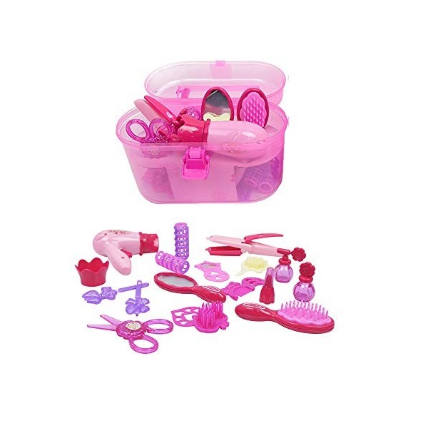 BulzEU 24 PCS Set Jouet de Maquillage Jeux dimitation de beauté, Cadeau Jouets de Maquillage pour Fille, Make-Up Toys for Ki