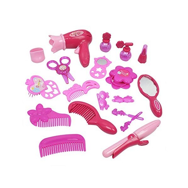 BulzEU 24 PCS Set Jouet de Maquillage Jeux dimitation de beauté, Cadeau Jouets de Maquillage pour Fille, Make-Up Toys for Ki