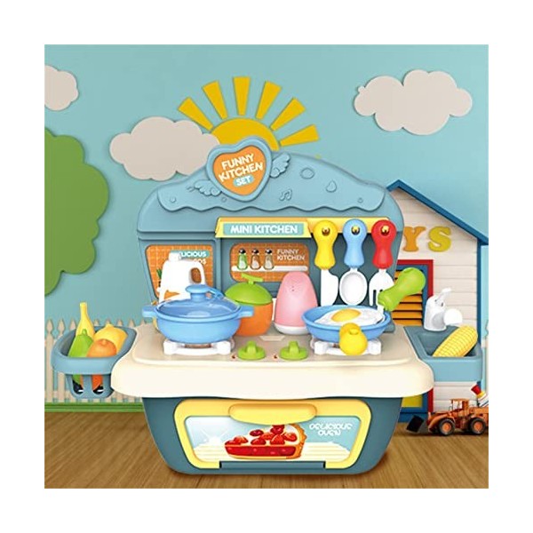 Cuisine Jeu pour Enfants Petits cuisiniers Jeu Cuisine Pique-Nique Jeu rôle Maison Jeu avec Accessoires Cuisine pour Filles G