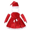 Oyolan Enfant Fille Déguisement Lutin de Noël Robe Velours/Paillette Costume Noël Tenue Cosplay Mère Noël Spectacle 3-14 Ans 