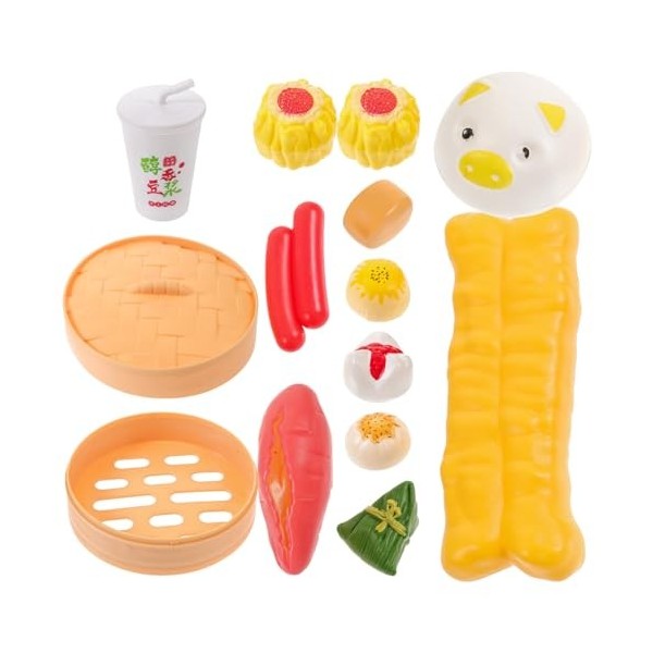 TOYANDONA 1 Ensemble De Jeu De Nourriture De Petit Déjeuner Chinois Jouet De Cuisine Jouet De Cuisine Cuit À La Vapeur Ensemb