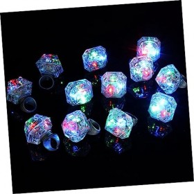 KOMBIUDA 6 Pièces Bague En Diamant Brillant Anneaux De Fête Lumineux Bague En Diamant Lumineux Qui Brille Dans Le Noir Anneau